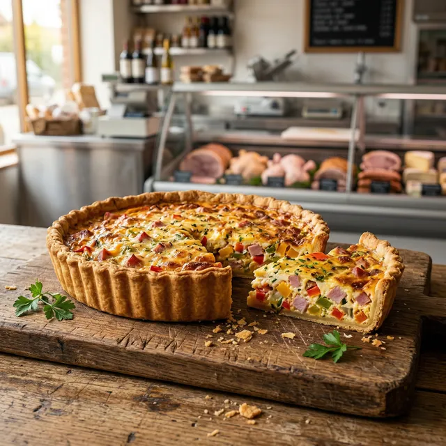 Ham and Mixed Pepper Quiche